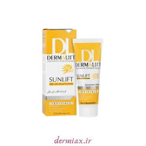 کرم ضد آفتاب پوست خشک SPF50 سان لیفت بی رنگ